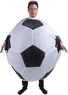 Inflatable Soccer Football Costume, Inflatable Soccer Football Costume Funny Carnival Soccer Costume with Air Blower for Party Cosplay/1856