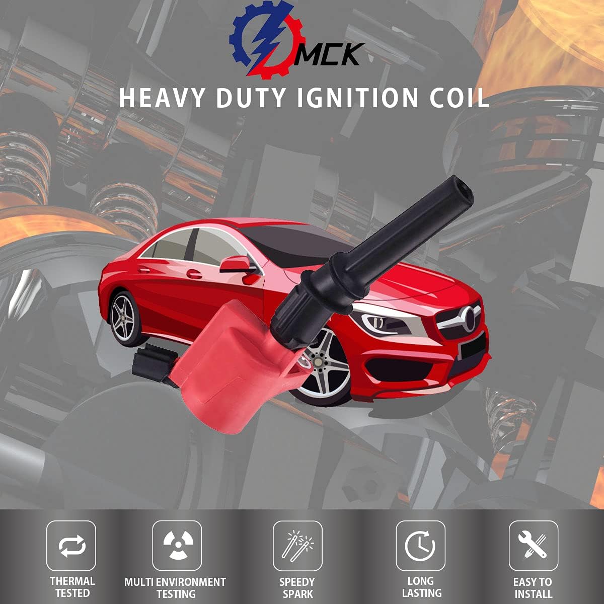 MCK 8pcs Racing Performance Ignition Coil Pack + Iridium Spark Plug Compatible With Lincoln Ford E-150 E-250 E-350 Econoline Excursion Heritage 98-08 V8 4.6L 5.4L V8 FD503 DG508