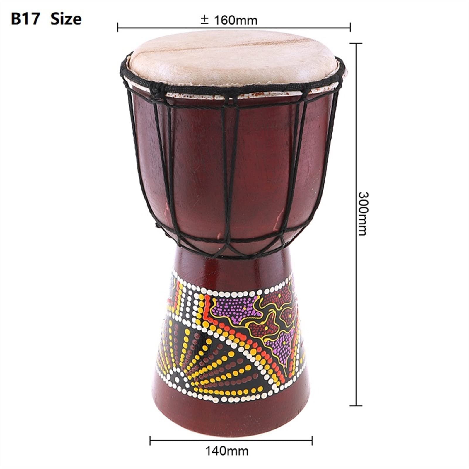 FLFL Djembe Tambor 4/6 Pulgadas Profesional Tradicional Africano Djembe Drum Madera Cabra Piel Buena Sonido Africano Musical Instrumento (Color : 6 Inch)