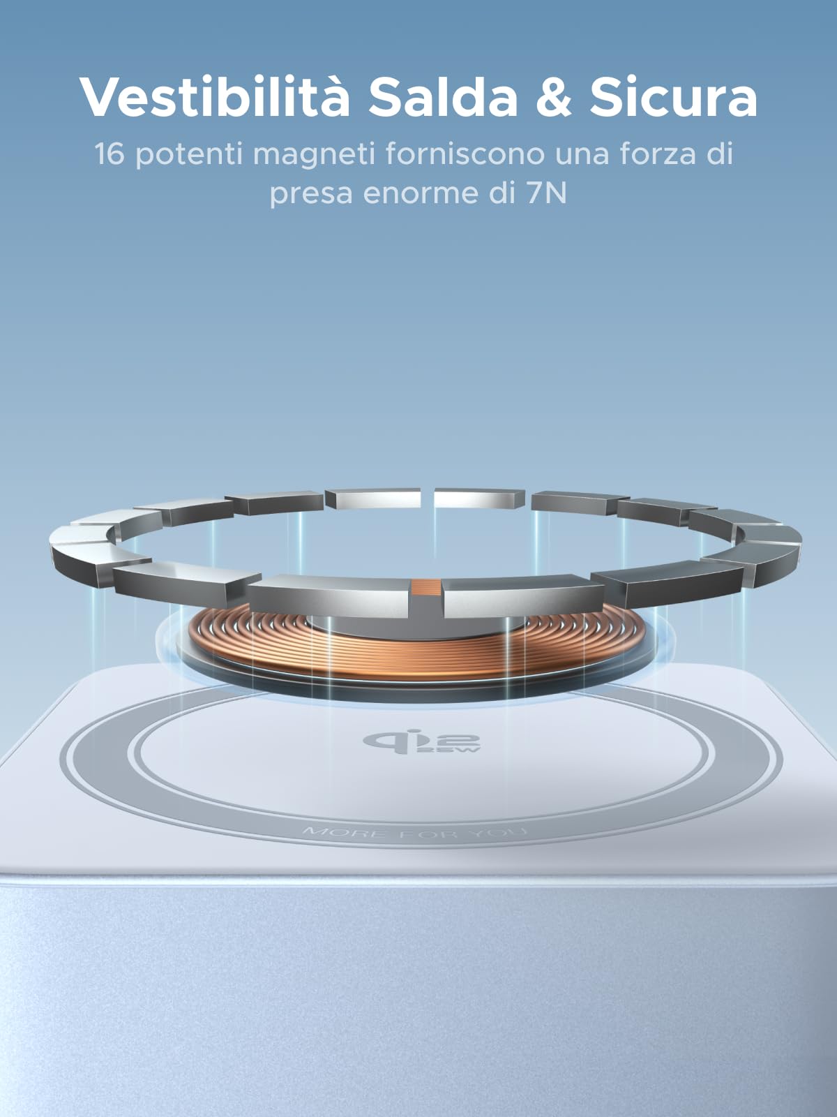 UGREEN MagFlow Qi2 25W Caricatore Wireless iPhone 2 in 1 | Compatibile con iPhone 17 16 15 14 13 12 Air Plus Pro Max AirPods 4 3 Pro 3 2 1, Stazione di Ricarica Wireless, Regolabile