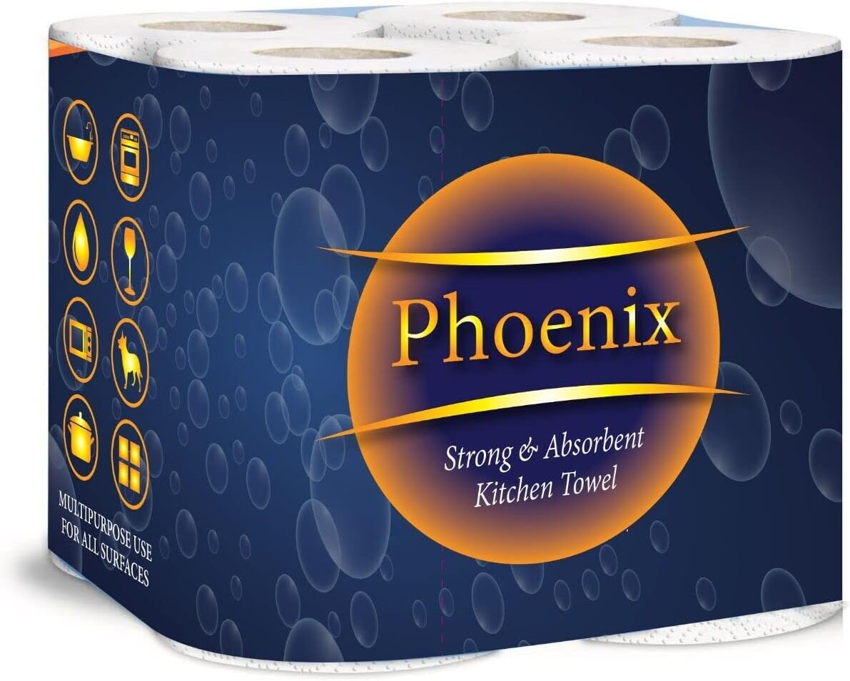Kitchen Towel Rolls 2 Ply – 24 Pack | Super Absorbent, Strong, Multipurpose Paper Towels for Cleaning, Spills & Wiping | Embossed, Family & Commercial Use