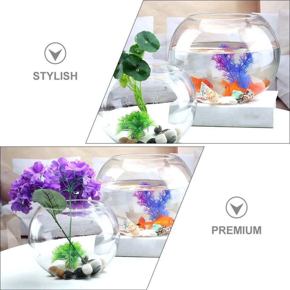 STOBOK Event Decor Clear Bowl Glass Vase Glass Bubble Bowl Round Vase Planter Terrarium Fish Bowl