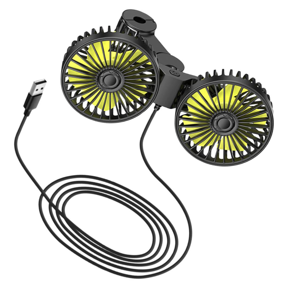 Ventilador de coche USB pequeño mini extractor de aire para salpicadero con pinza y ajuste total