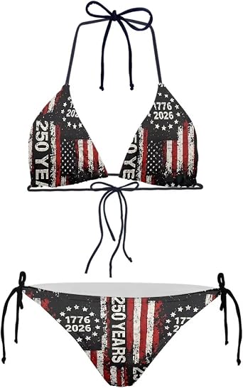 Womens Bikini Sets, Two Piece Sexy Halter Swimsuit, V Neck Adjustable Spaghetti Straps Bathing Suit