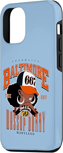 Miniatura 2 de iPhone 14 Pro 667 Area Code Baltimore Maryland Flag Blaq Girl Bmore Pride Case