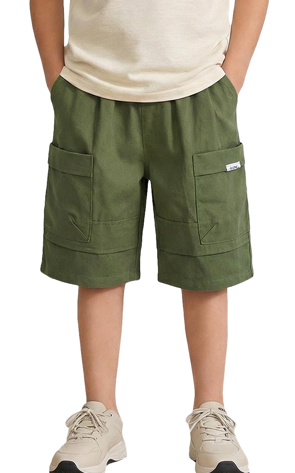 Happy Cherry Chłopięce szorty cargo Y2K styl streetwear z lekką konstrukcją elastyczny pas wiele kieszeni spodenki dla dzieci lato 5-15 lat