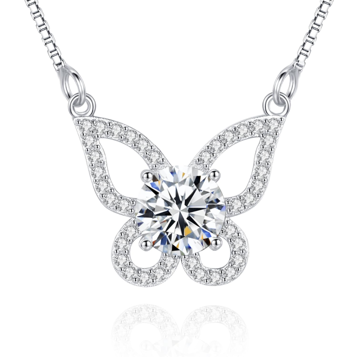 Mother’s Day Gift for Mom, 1ct - 2.8ct Lab Diamond Necklace for Women, Lab-Grown Moissanite Pendant, 925 Sterling Silver Chain Adjustable Length 18” + 2”, Jewelry Gift for Her, Wife, Girlfriend, or Grandma