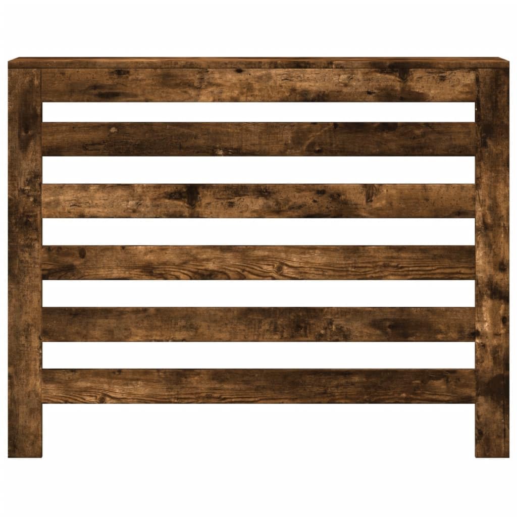 Revestimiento para radiadores de roble ahumado, 104 x 20 x 82 cm, material de madera con diseño de lamas, práctico estante, soporte de pared incluido, apto para salón, baño y dormitorio