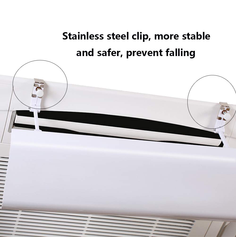 Deflettore del condizionatore d'aria per aria condizionata centralizzata a soffitto, Impedire all'aria di soffiare dritta, Regolabile in Inclinazione, Lunghezza:54 cm,Materiale ABS leggero (un pezzo)