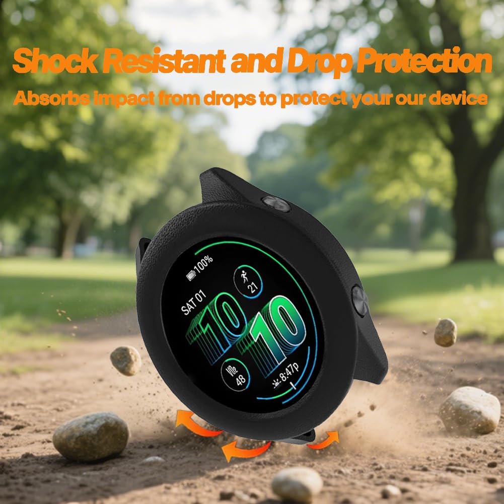 Ochraniacz ekranu zegarka (3 + 1 opakowanie) kompatybilny z Garmin Forerunner 970, pełne pokrycie, zakrzywiona ramka 3D, folia PET, odporna na zarysowania, wysoka rozdzielczość i etui ochronne TPU