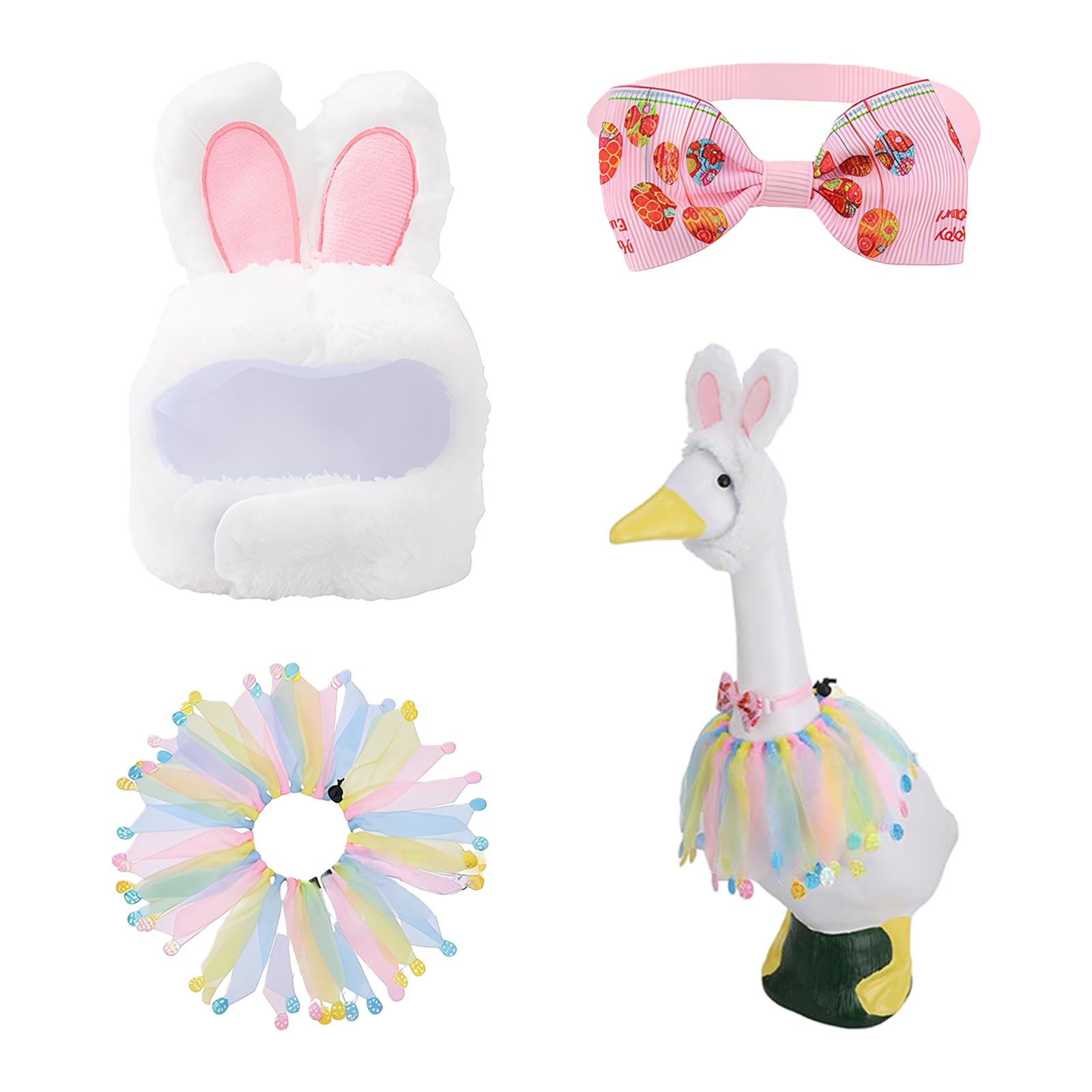 Meiliyizu Porch Geese Dress Costume with Hat Bowtie Statue Outfit for Garden Yard Festival Decoration Easter Costume Includes Hat
