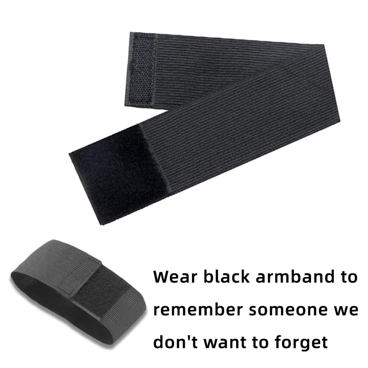 LEEQ Regolabile Elastico Braccio Fascia - Elastico Braccio Squadre di Funerali Rispetto per Rispetto Funerale Commemorativo, Squadra di Calcio,Nero(15 PCS)