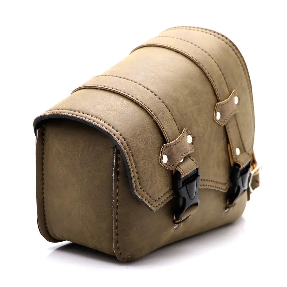 Borse Laterali Moto In Pelle PU - Set Universale Vintage Per Bagagli | Marrone, Resistente All'Acqua - Foto 6