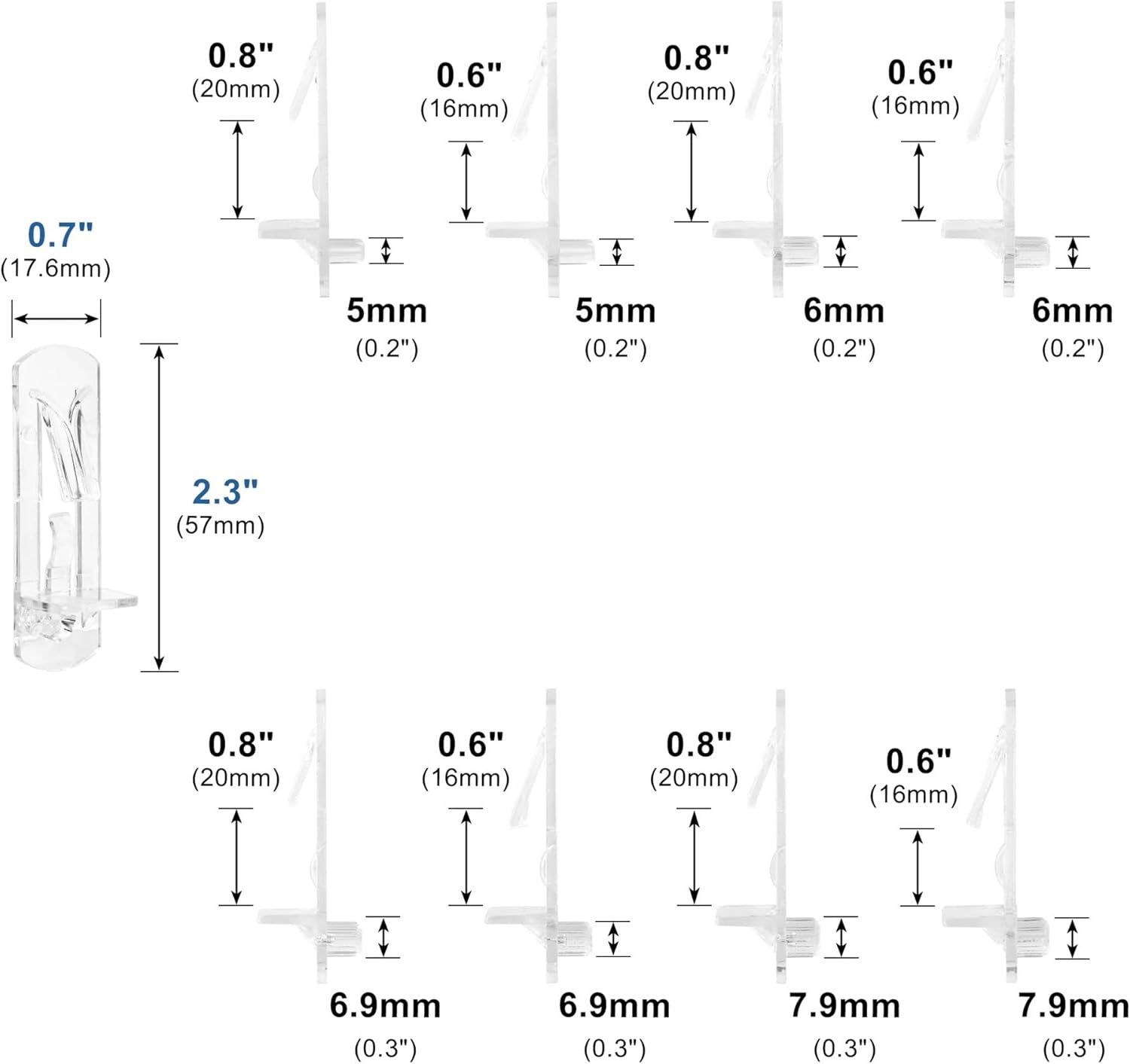 Cabinet Shelf Clips Cabinet Shelf Clips 30PCS Plastic Support Pegs Transparent Holder Pins Shelves Bracket Wooden Dowel(6.9x16)