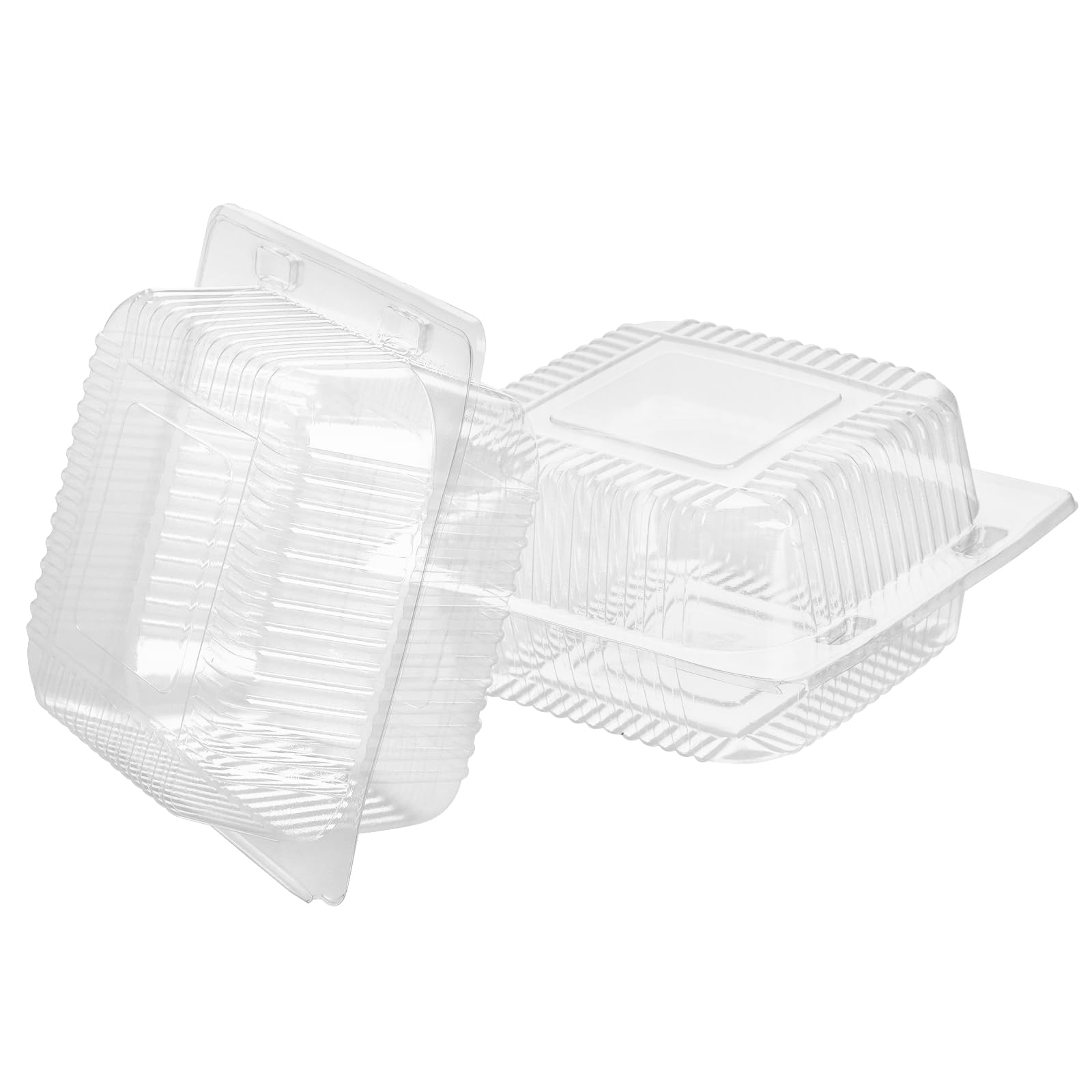 SINJEUN 200 scatole per torte da 13 cm, contenitori singoli trasparenti per cupcake, piccole scatole quadrate con coperchio, per porzioni di torte, pane, hamburger, panini, dessert