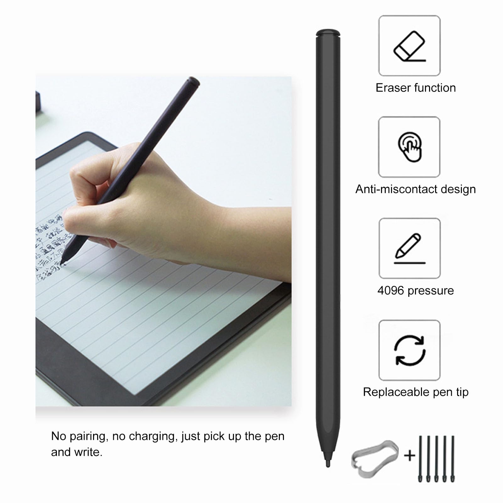 CHENZILIN Tablet Pen 1Set Tablet Pen 4096 Pressure Sensitivity EMR Tablet Pen for for Remarkab Precise Drawing