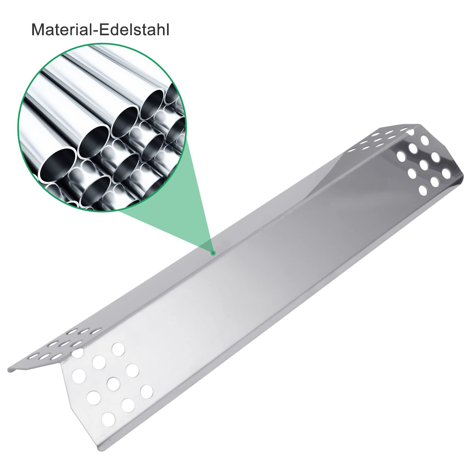 WELL GRILL 37cm Edelstahl Gasgrill Brennerabdeckung Heizplatte Flavorizer Bars Flammenverteiler für alle Burnhard Fred Series, Barbecook, Taino Red/Pro 4+1, Campingaz, Metro Tarrington House (4 Pack)