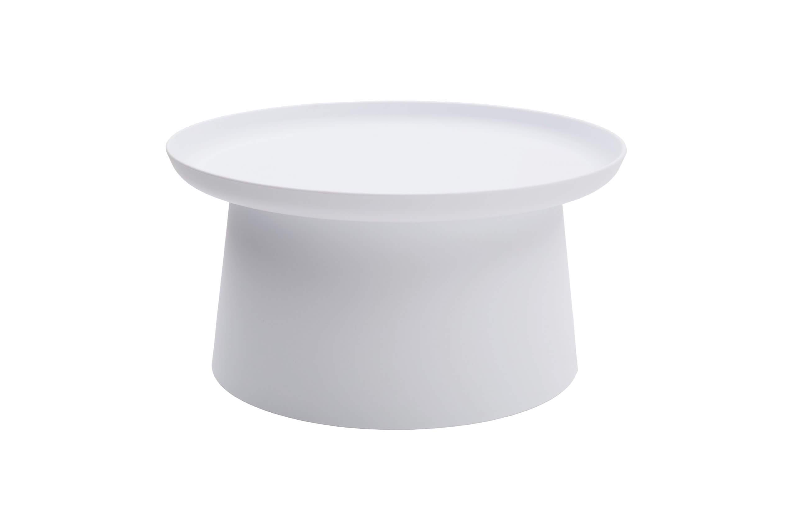 KONTE.DESIGN Tavolino IBIZA rotondo in polipropilene, Bianco, 70x70x36 cm