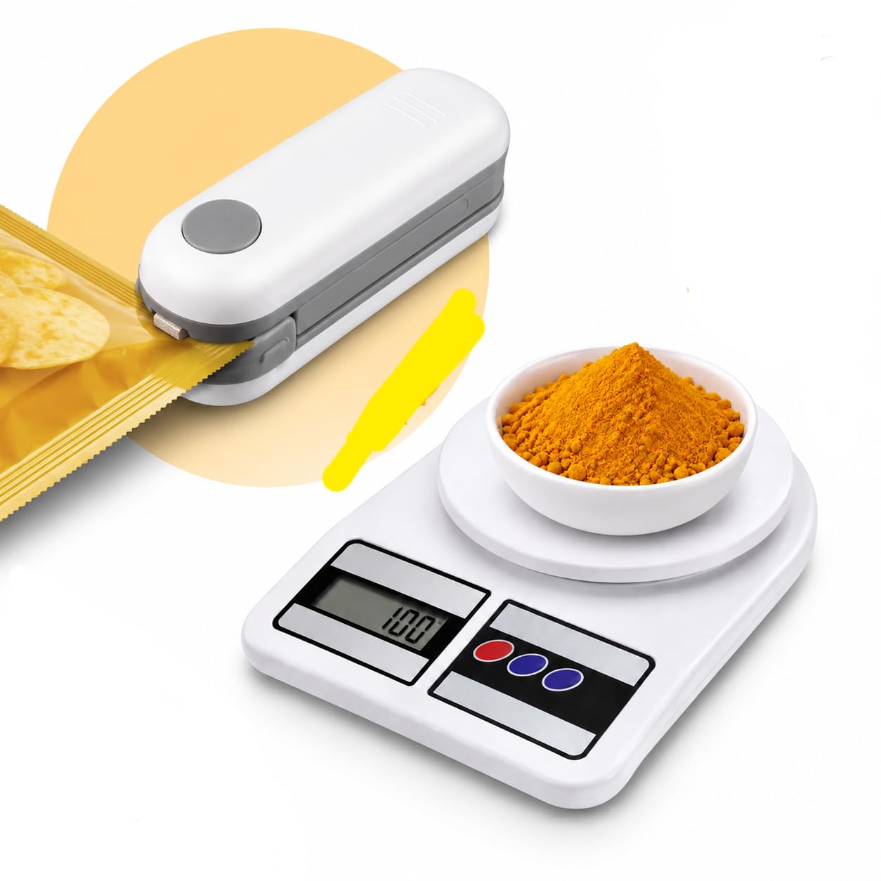 Digital Kitchen Weighing Scale 10kg with Mini Bag Sealing Machine Combo Portable Food Weight Machine for Kitchen Grocery & Snack Packing-image-21