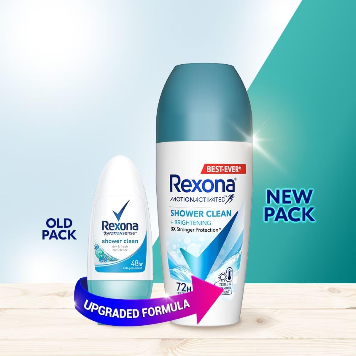 Женский дезодорант-антиперспирант Rexona Roll-On Shower Clean, Чистый душ, 1,5 жидких унции (45 мл), фото 4