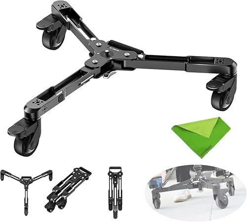 YC Onion Pineta Monopod Dolly for Pineta Pro Carbon Fiber Monopod, Extensible 3/8” Screw, Quick Release Knob, 360°Rotation Silent Swivel Casters for Live Streaming, Interview, Indoor Shot