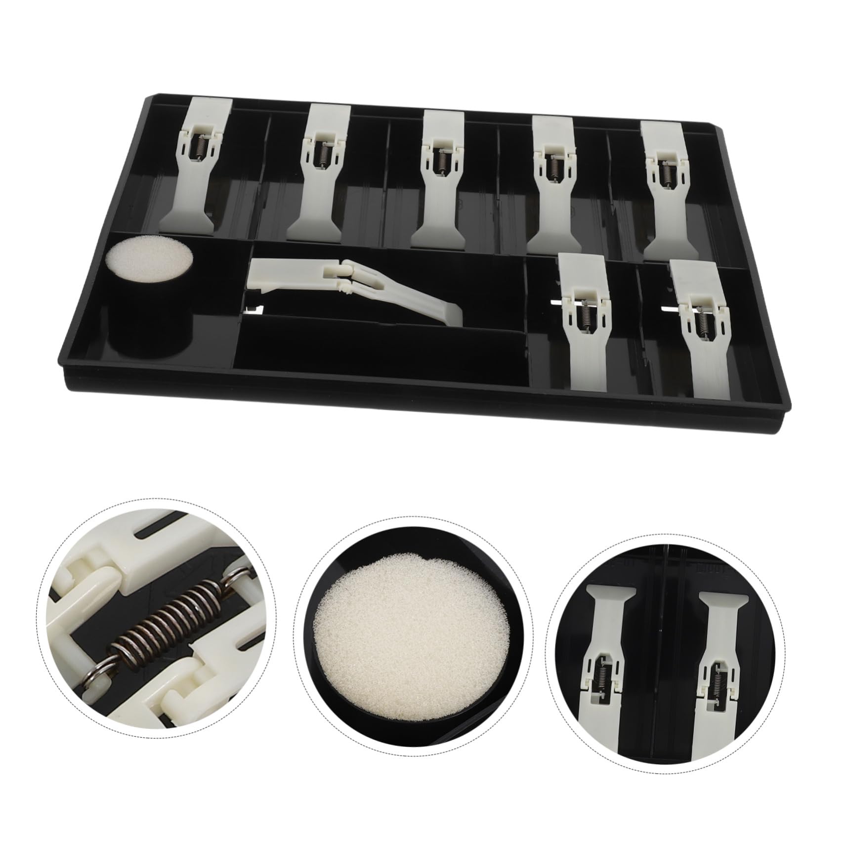 Vassoio per Contanti con Clip Organizer in Plastica per Cassa con Scomparti Vassoio Portamonete per Negozio e Supermercato