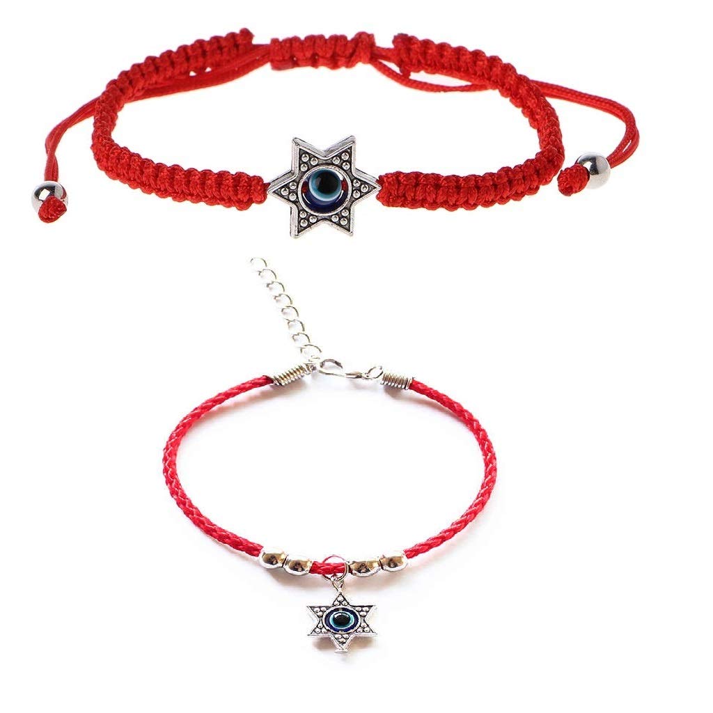 El Regalo Lucky Kabbalah Blue Turkish Evil Eye Star Charm Unisex Bracelet to Ward Off The Evil Eye (Set of 2) (B07T3XL2DC) Amazon Price History, Amazon Price Tracker