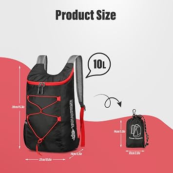 2 Pcs Ultra Lightweight Backpack, Foldable Backpack Water Resistant Travel Rucksack, Multi-Functional Foldable Backpacks Womens Men For Camping, Hiking, Biking