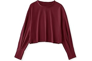 AKEWEI Women's Trendy Teen Tops Lightweight Crop Tops Casual Crewneck Shirts