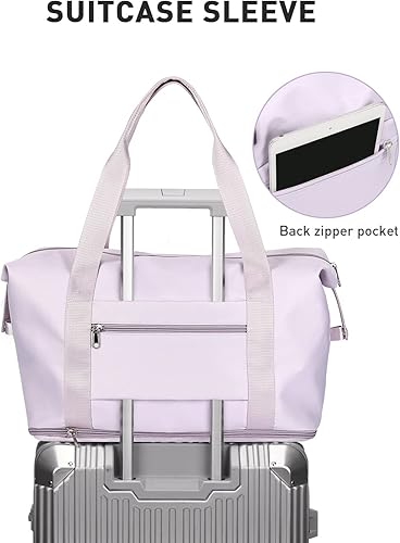 Miniatura 5 de Bolsa de viaje impermeable bolsa de gimnasio bolsa de mano para fin de semana bolsas de mano para mujer con manga de carrito de viaje bolsa de viaje