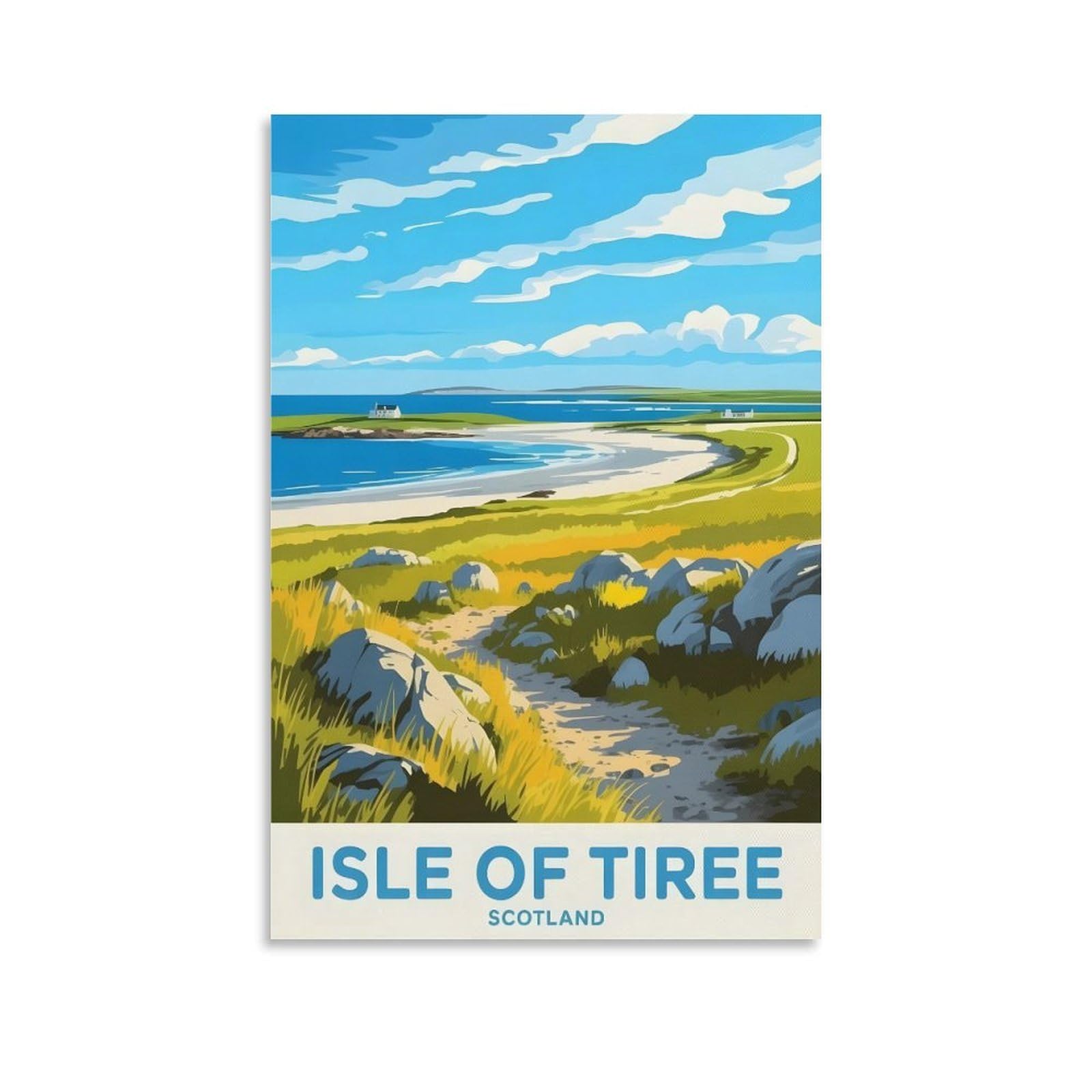 EZMLFA 5D Diamond Art Kits for Beginner,Isle of Tiree Scotland,Diamond Art House DIY Diamond Art Kits for Home Wall Decor 50x60cm