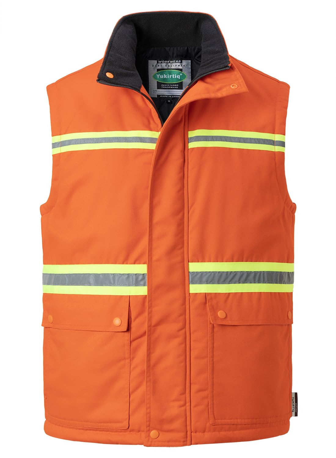 Gilet de Travail pour Homme Haute Visibilité Veste sans Manche de Travail Gilet d'Hiver Rembourré