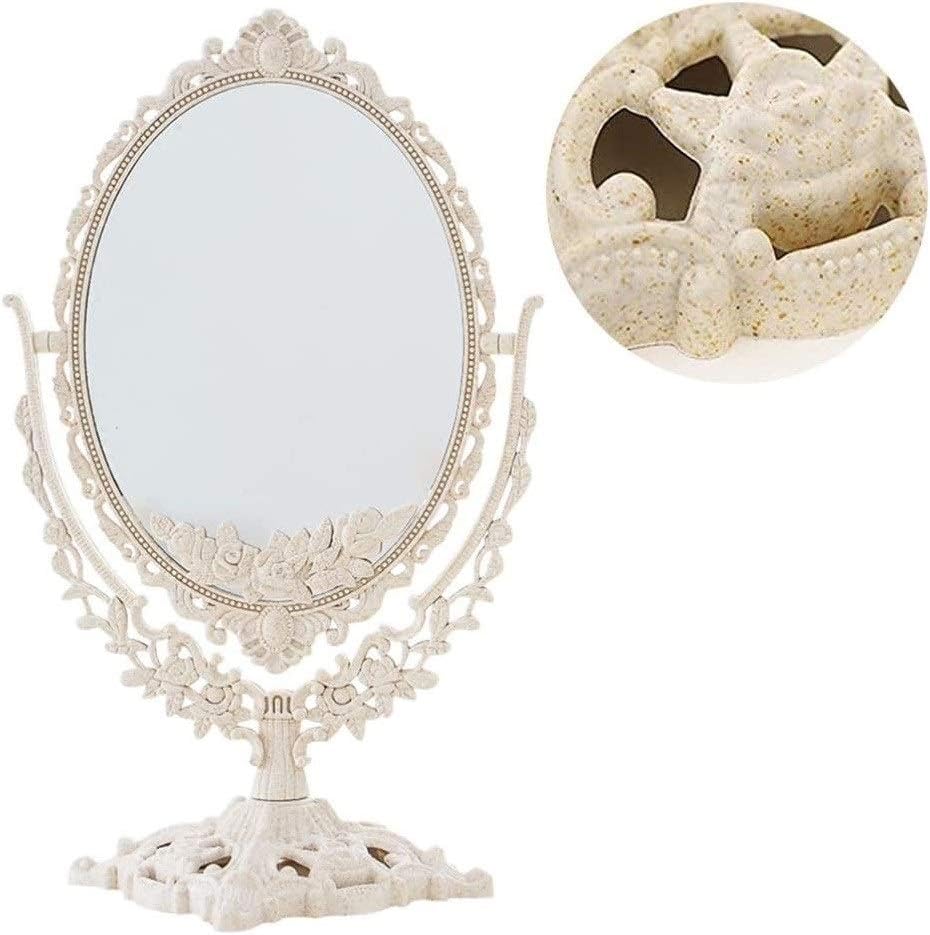 Vanity Mirror,Multi-Angle Rotating Desktop Wall-Mounted Makeup Mirror for Bedroom Bathroom Home Shower (Size : 23CM)