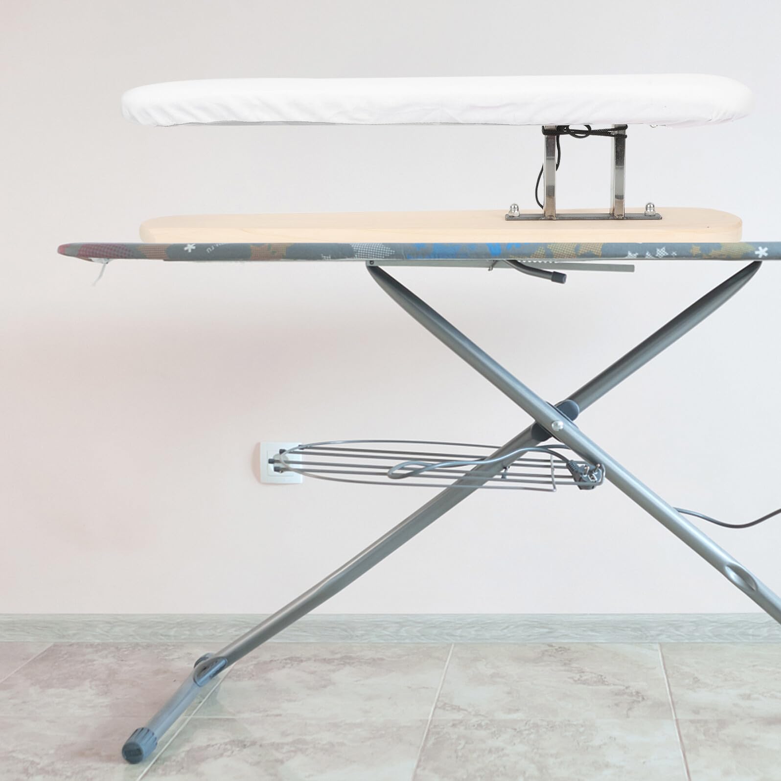 DOITOOL Tabla de Planchar con Tela de Color Claro de Madera Portátil y Práctico Diseño Compacto y Planchado para Ropa y Camisas para Uso Doméstico