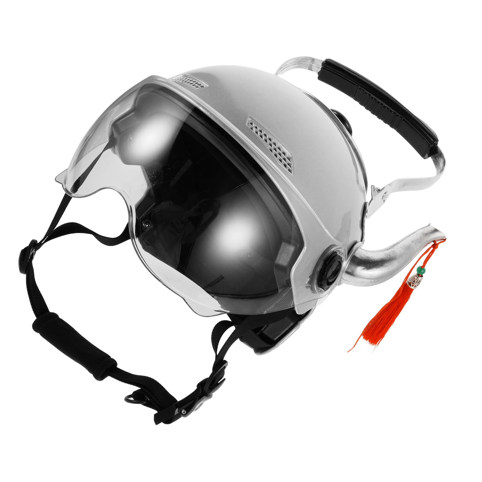 GALPADA Sombrero Divertido Forma de Tetera para Adultos, Casco Creativo de Abs y Acero Inoxidable, Accesorio Fotográfico para Creadores de Contenido y Festivales de Música