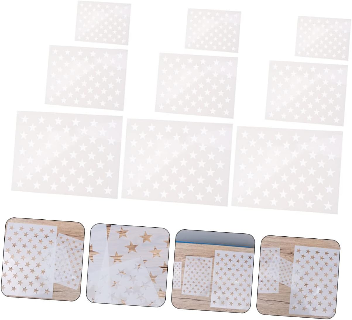 18sheets Hollow Star Stencil Painting Projects Templates Geometric Stencils Nail DIY