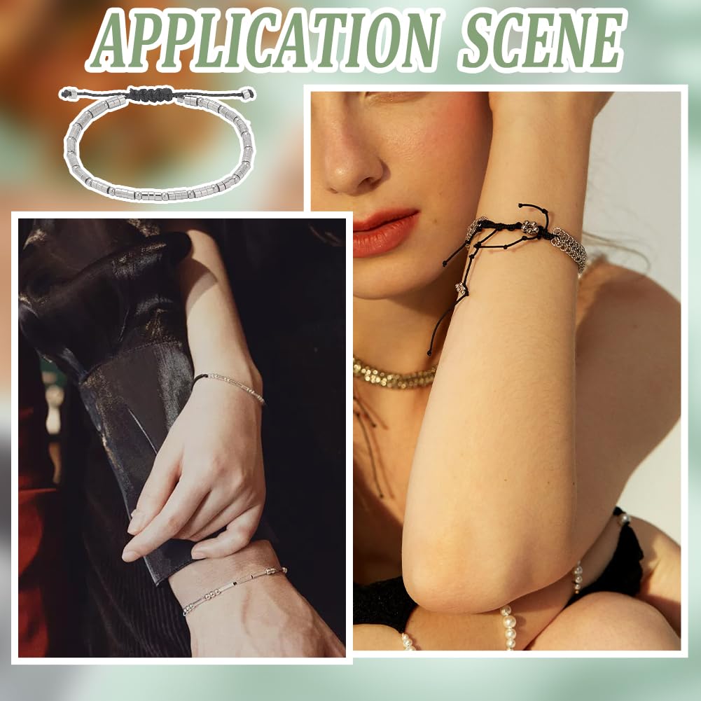 Kit Bracciale Codice Morse DICOSMETIC - 1800 Perline, 6 Stili, Corda Di Iuta