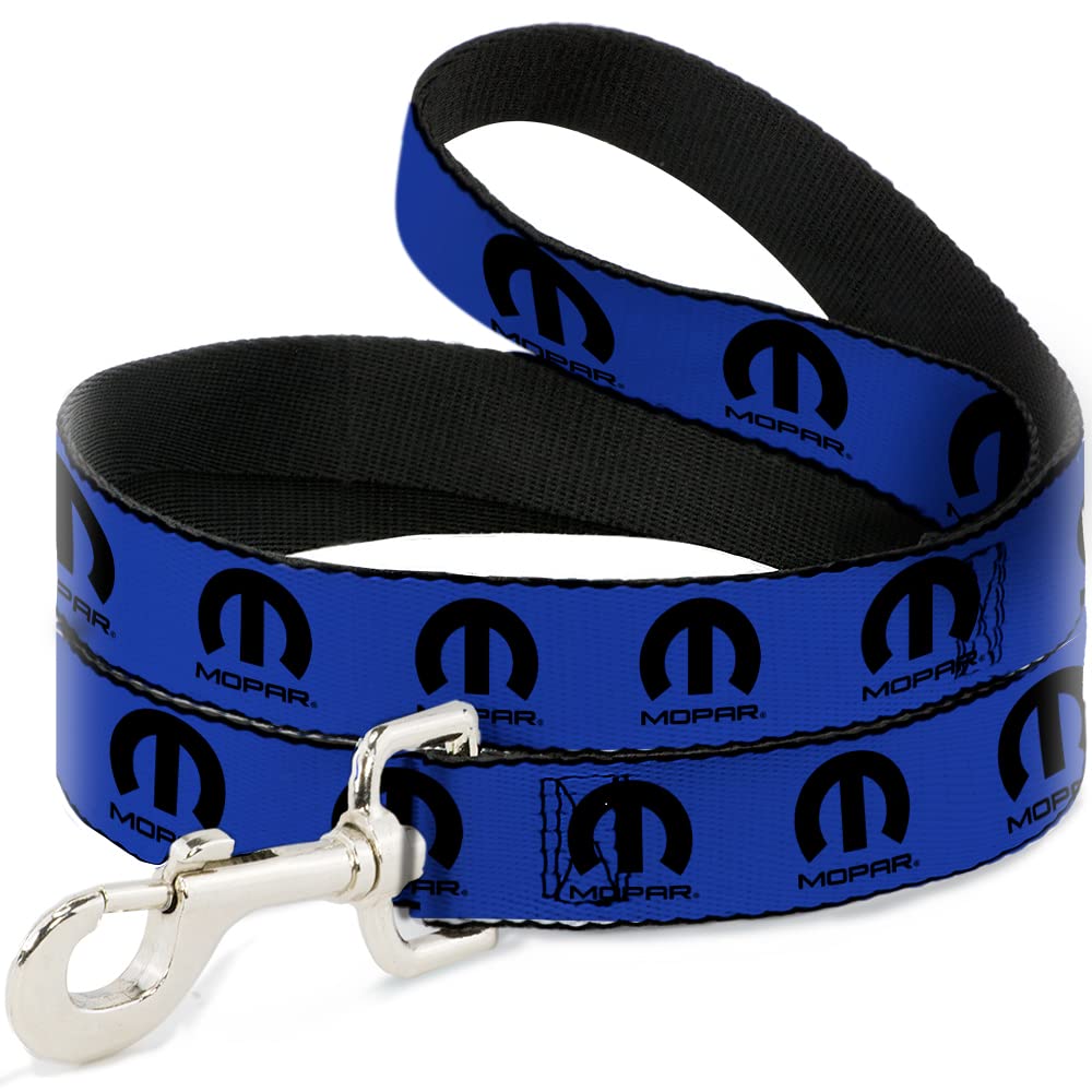 Laisse pour chien Mopar bleue et noire de 1,8m de long et 3,8cm de large avec logo