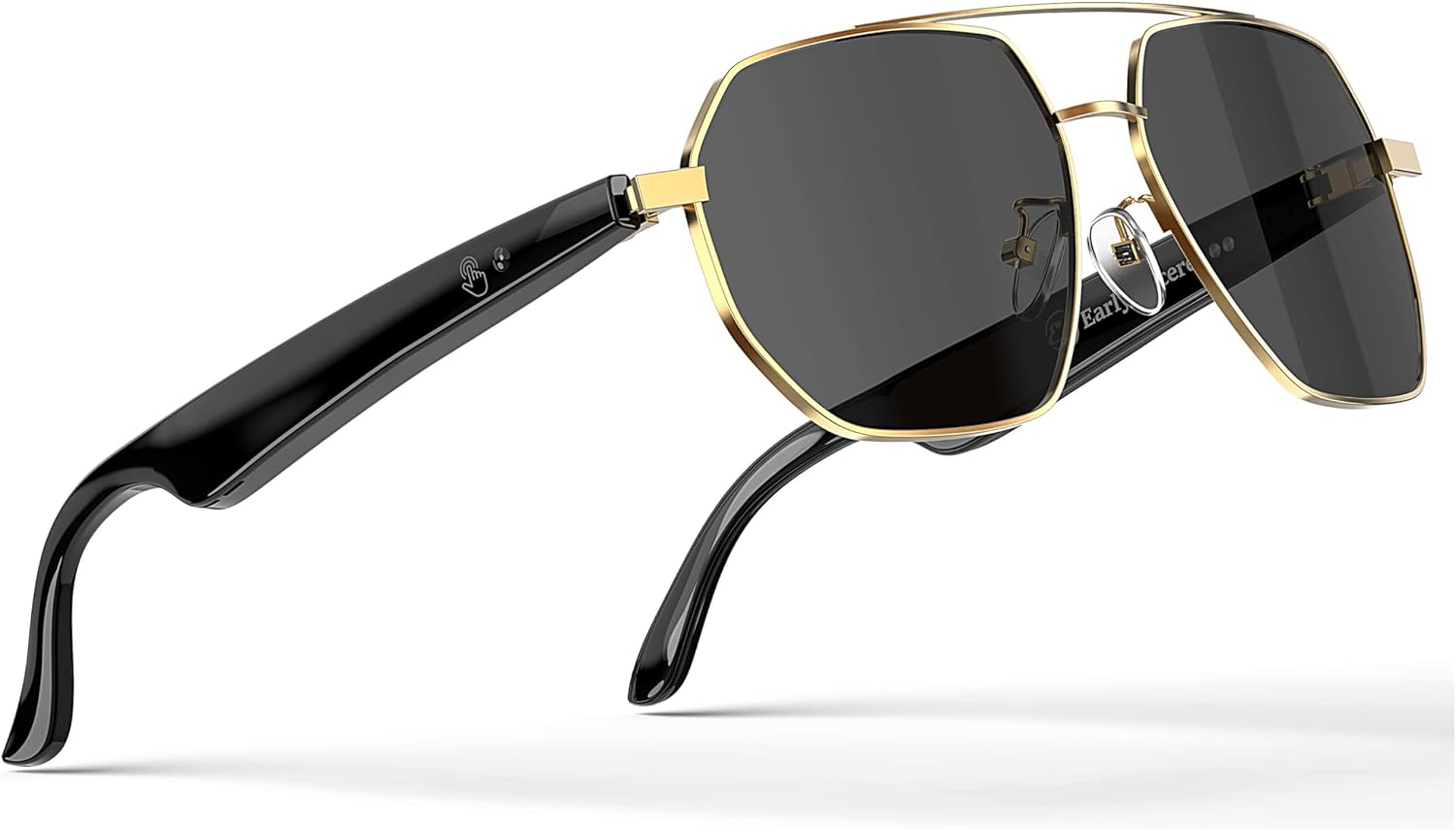 Lentes inteligentes AI con Chat GPT, lentes de traducción AI con 164 idiomas, gafas de sol clásicas de aviador con asistente de voz, llamadas AI,