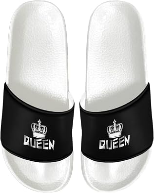 Slide Sandals Slippers for Women and Men, Cozy PU Uppers EVA Sole Non Slip Quick Drying Shower Shoes Bathroom Office