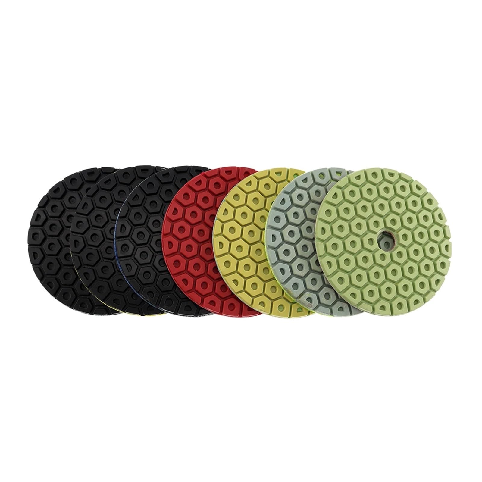 Lot de 7 disques de polissage humides Super 4 pouces (100 mm) for pierre, granit, marbre et béton. Disques de ponçage flexibles for sols en pierre.(Combon C,1000_7 PCS_4 INCHES)