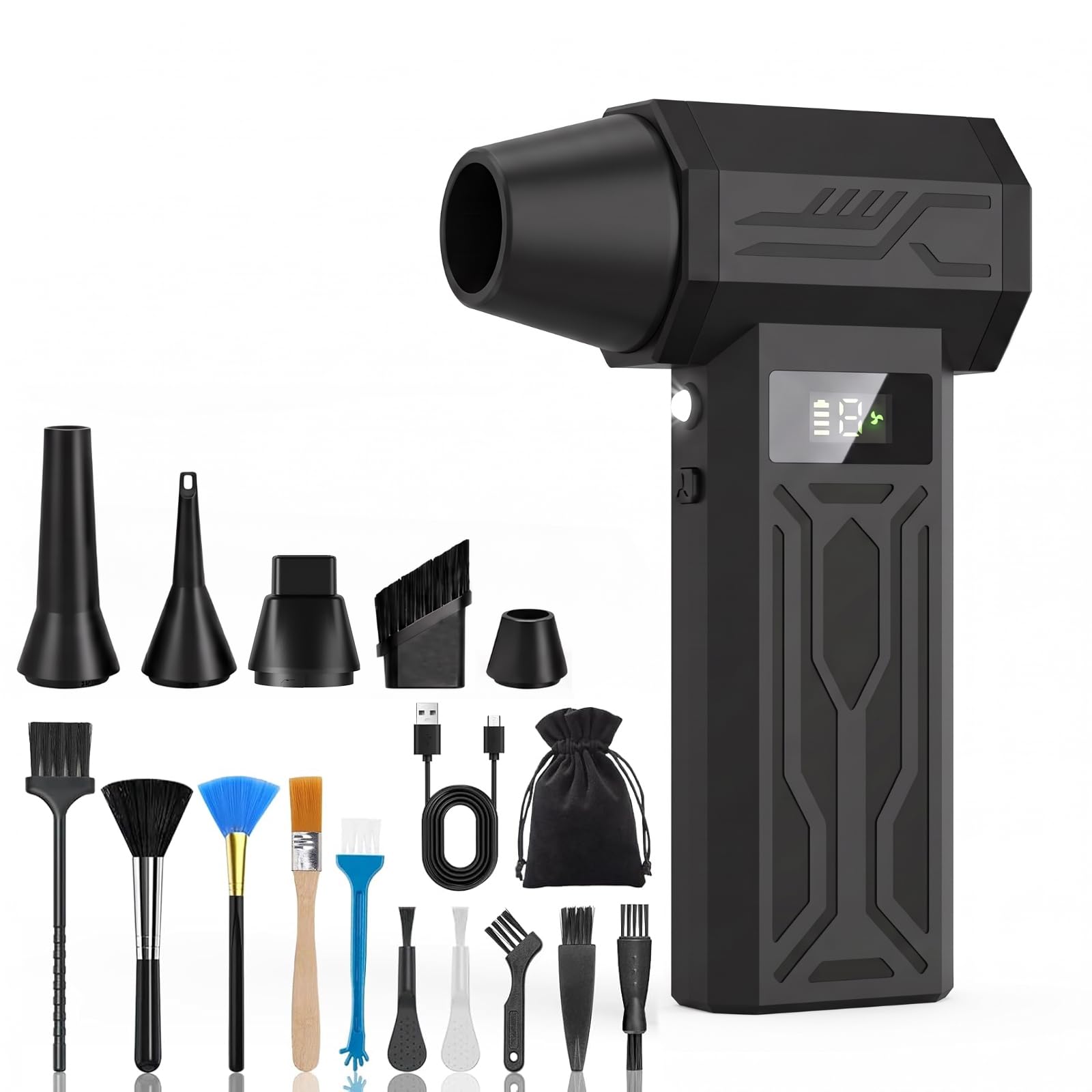 Compressed Air Duster, Cordless Electric Air Blower for Keyboard Cleaning
