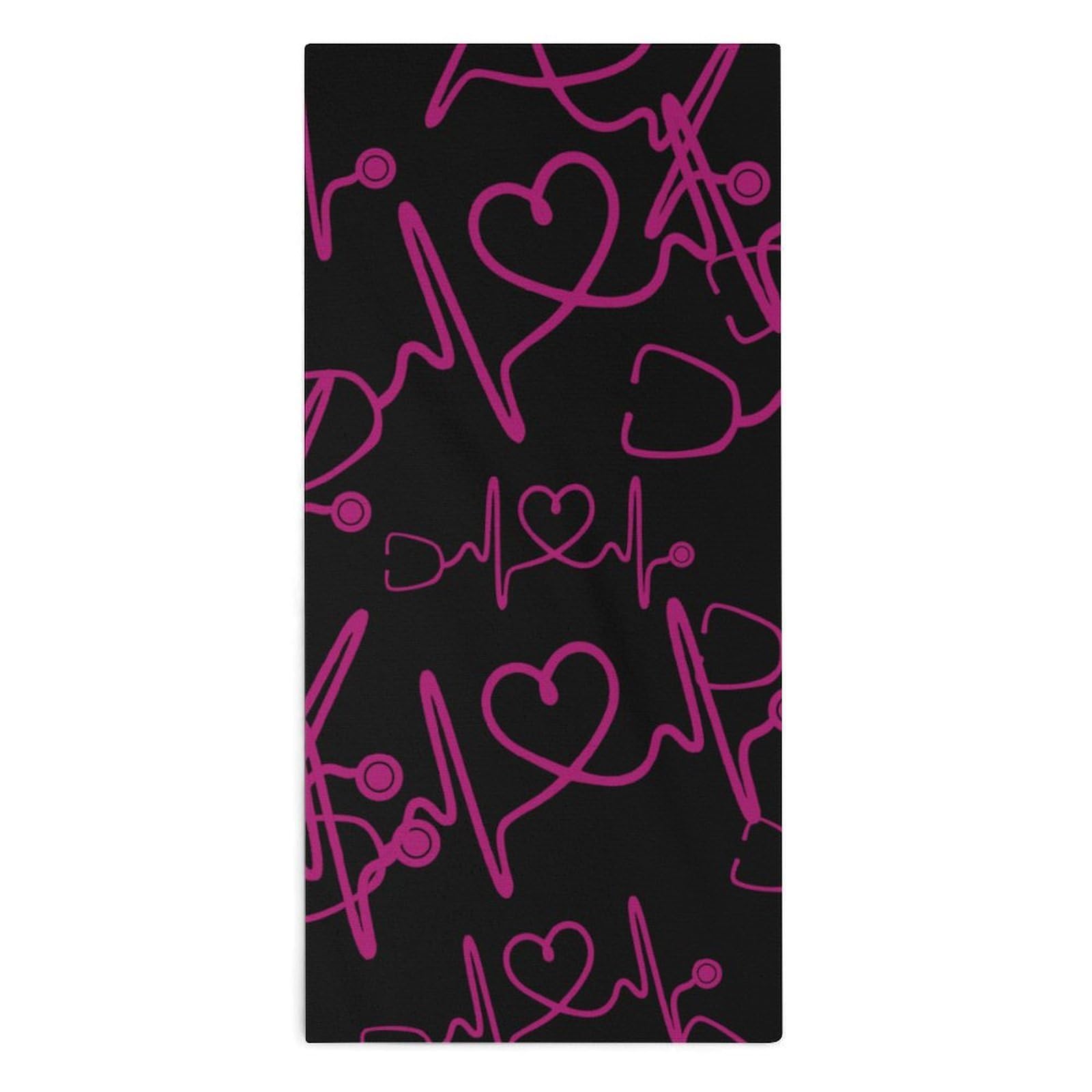 NCLQVJXZKHW Heartbeat Nurse Hand Towels Soft Face Towel Gym Bathroom Travel Hotel 13"x28"
