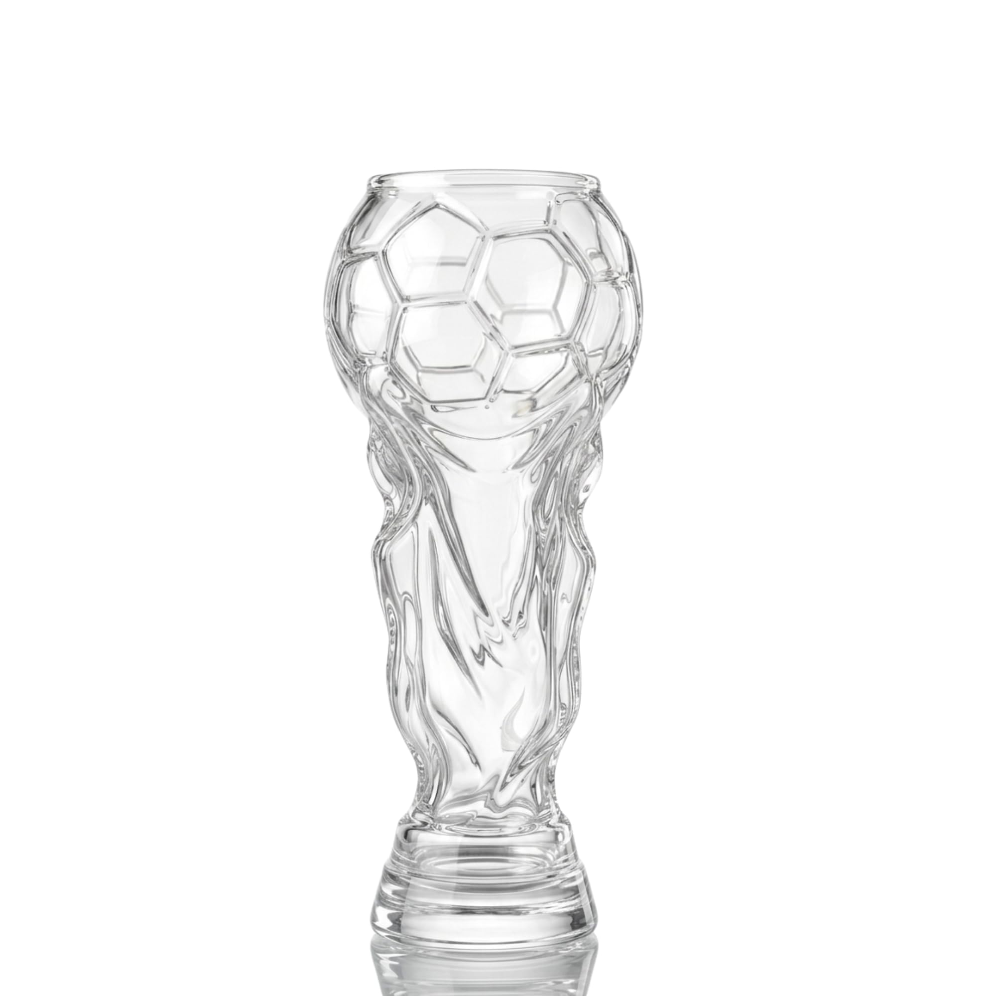 Trofeo da birra in vetro trasparente per appassionati di calcio, 430 ml, in cristallo scolpito
