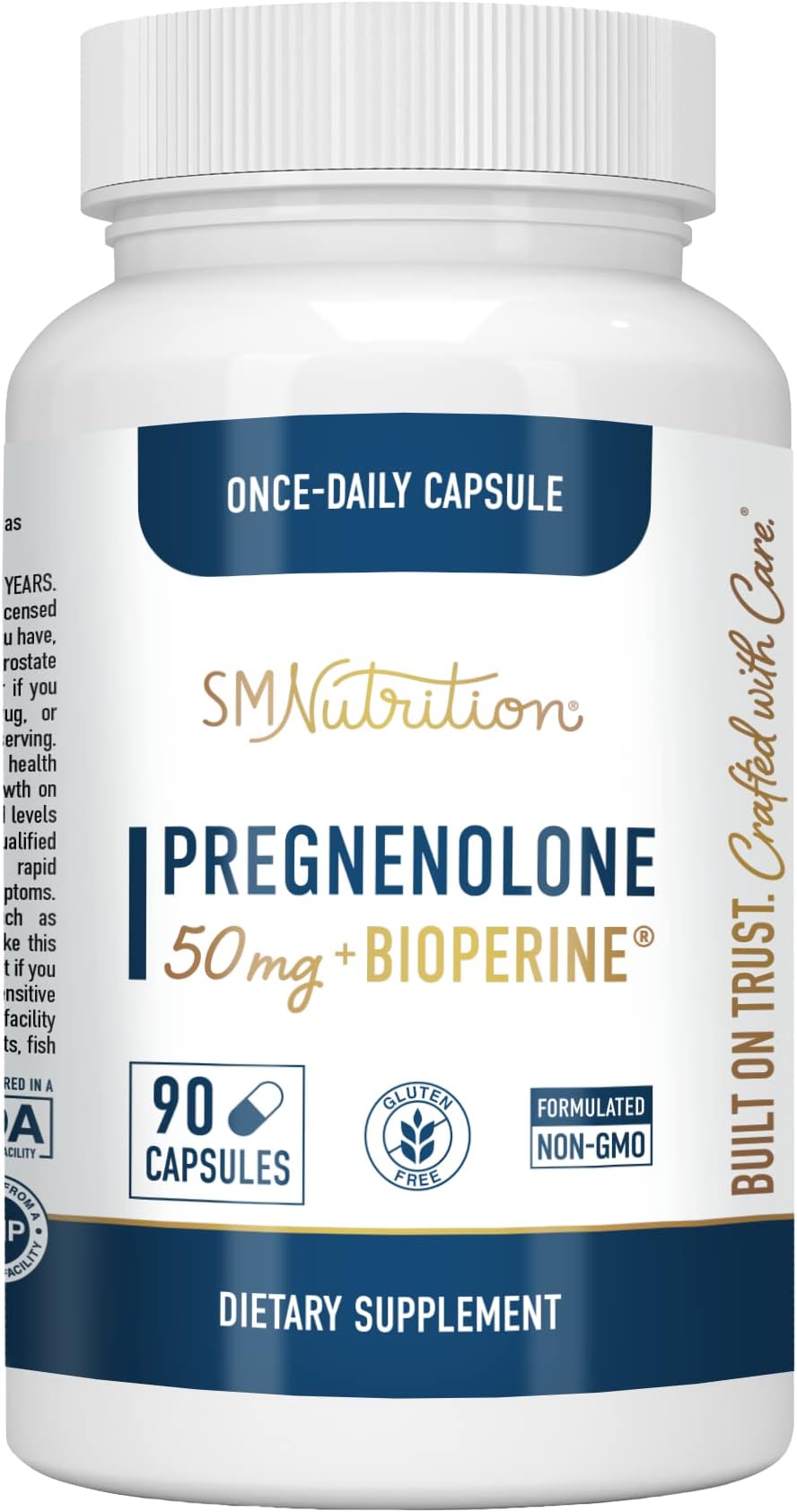 Pregnenolone Supplement 50mg | Hormone Balance, Memory, & Cognition Support* | Formulated Gluten-Free, Vegetarian, Non-GMO, & Titanium Dioxide-Free | For Men & Women | 90 Capsules (3 Month Supply)