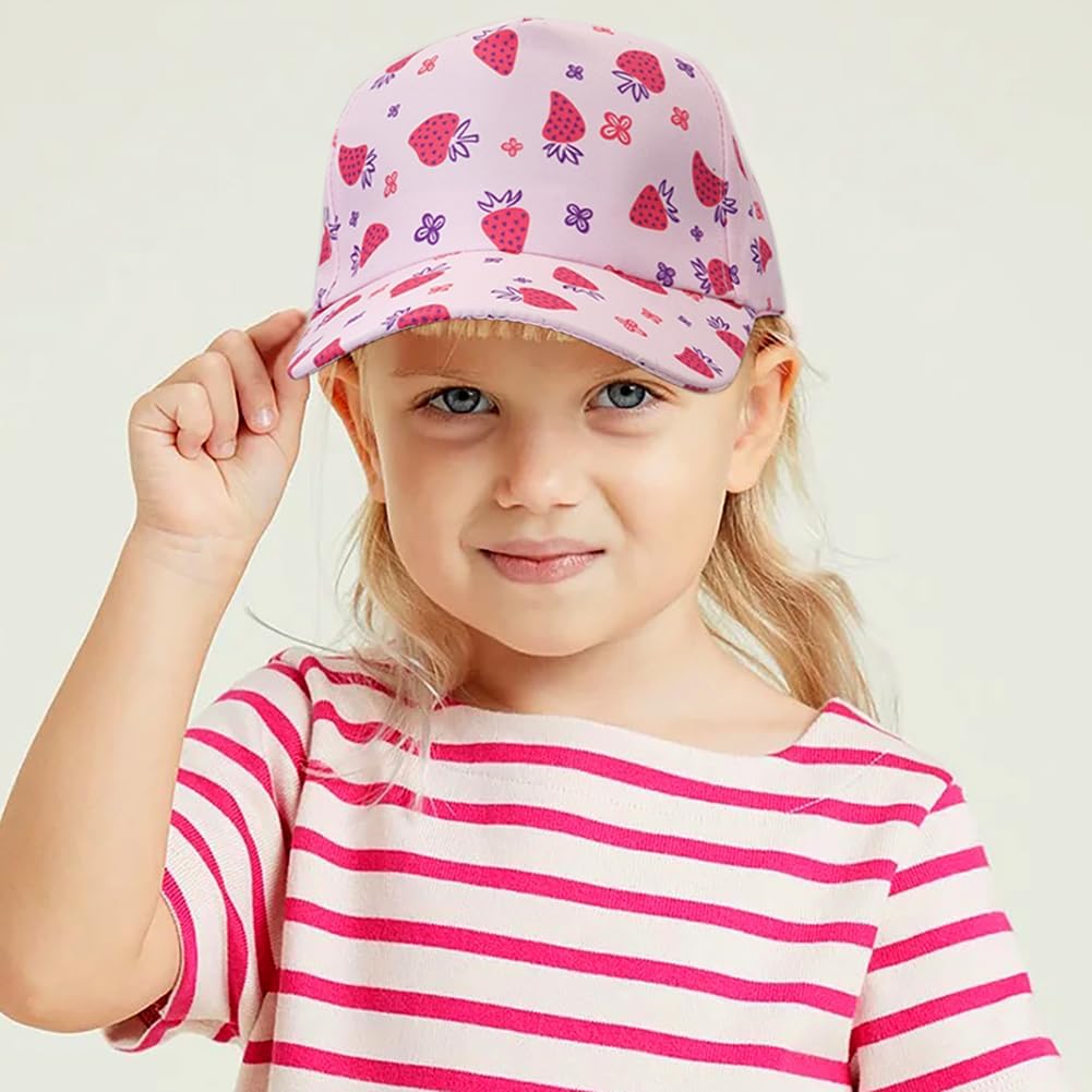 Kids Baseball Cap Cute Prints Cap Adjustable Sun Hat for Girls image 3