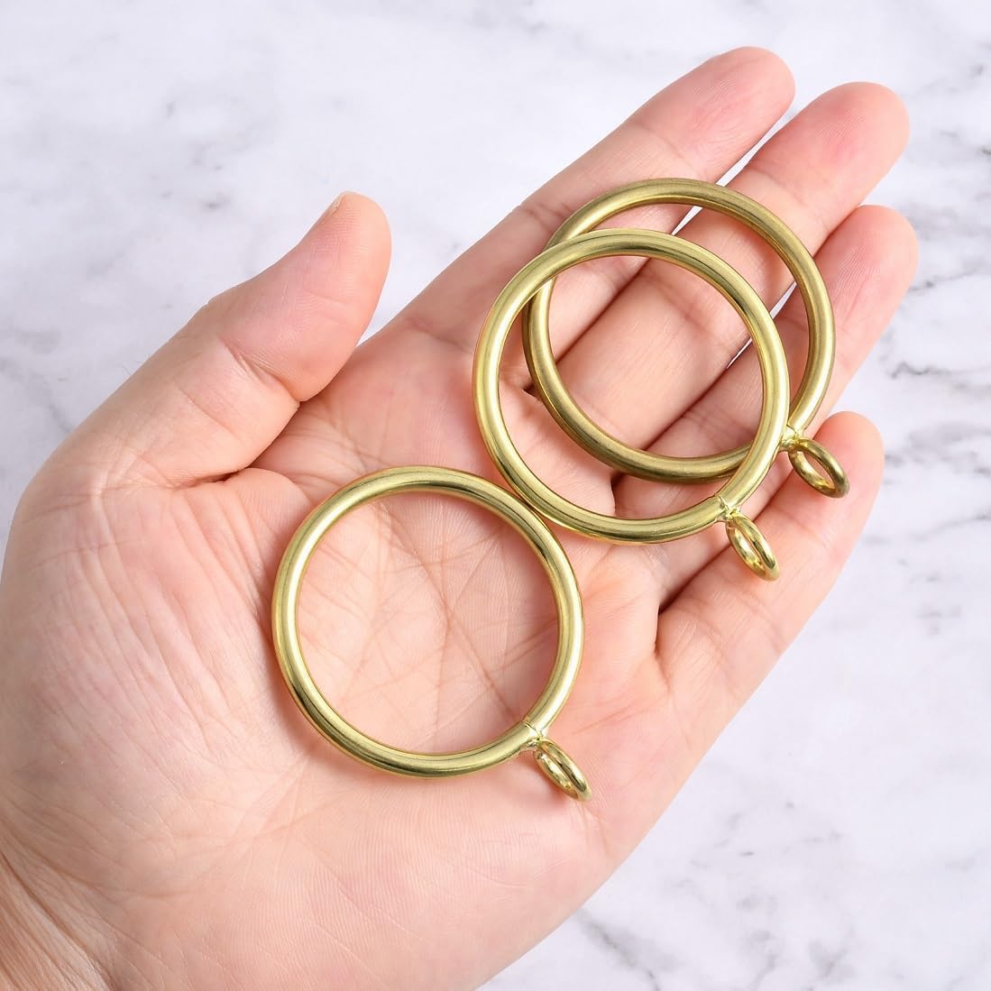 1.5-Inch Inner Diameter Metal Curtain Rings with Eyelets,Fits Up to 1 1/4-Inch Rod Wire Diameter 4.5mm (Gold-36pcs)