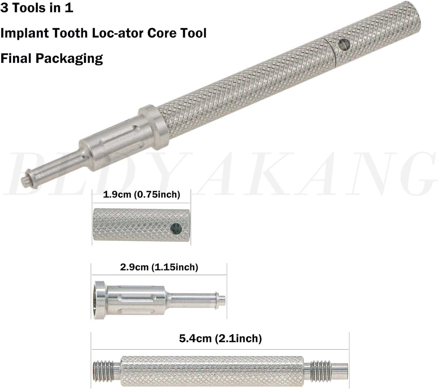 implants Retention Caps Insertion Extraction Removal Locater Core Tool (Locater Core Tool - Silver)