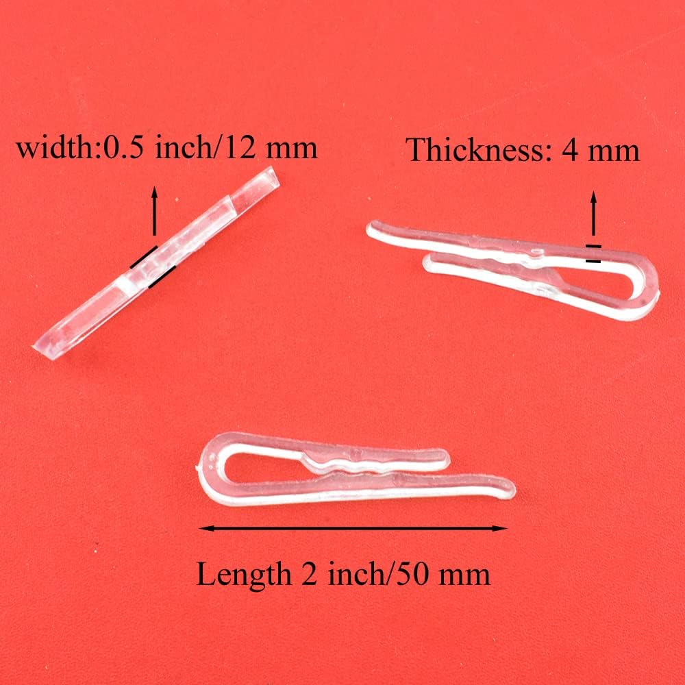 HAHIYO 2 inches/50mm 120Pcs Clear Plastic U Shape Alligator Clips Clothespins Garment Shirt Folding Clips with Teeth for Sewing Room Folding Board Sock Tie Pant Securing Fabric to Comic Book Board