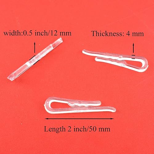 Miniatura 2 de HAHIYO 2 pulgadas1.969 in 120 piezas de plástico transparente en forma de U pinzas de cocodrilo pinzas para ropa camisa clips plegables con dientes